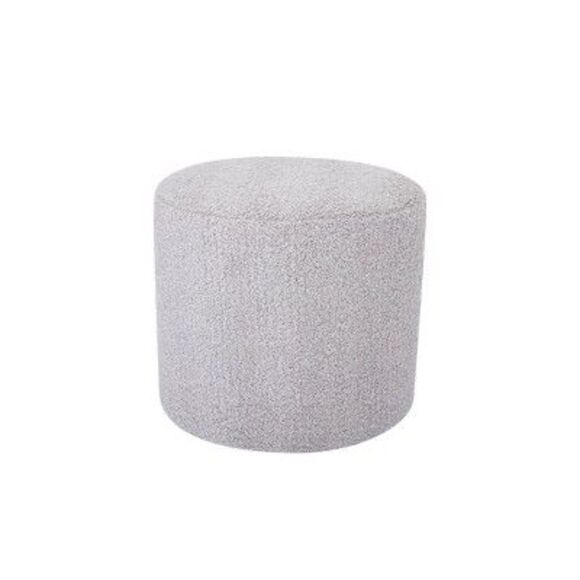 WOVENBYRD Other - WOVENBYRD - 19" Round Pouf Ottoman Gray Faux Shearling Lightwe Gray